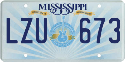 MS license plate LZU673