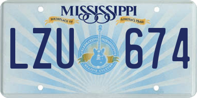 MS license plate LZU674