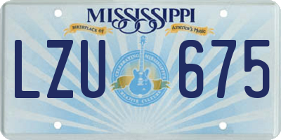 MS license plate LZU675