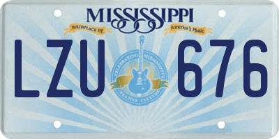 MS license plate LZU676
