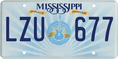 MS license plate LZU677