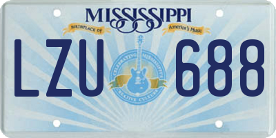 MS license plate LZU688