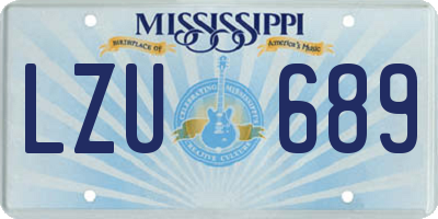 MS license plate LZU689