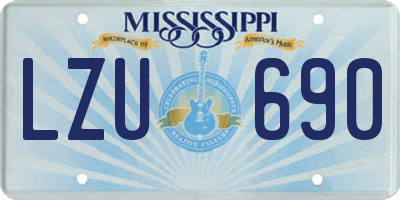 MS license plate LZU690