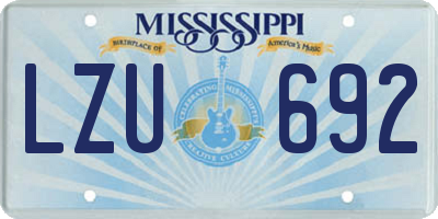 MS license plate LZU692