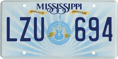 MS license plate LZU694