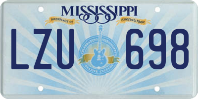 MS license plate LZU698