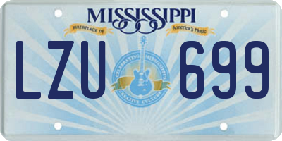 MS license plate LZU699