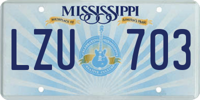 MS license plate LZU703