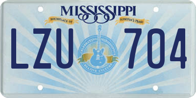 MS license plate LZU704