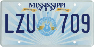 MS license plate LZU709