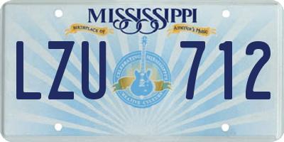 MS license plate LZU712