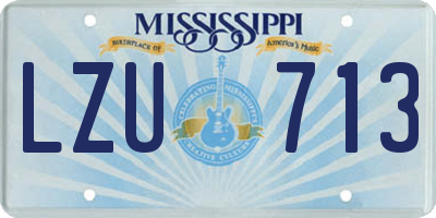 MS license plate LZU713