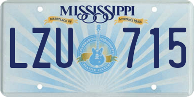 MS license plate LZU715