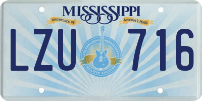 MS license plate LZU716