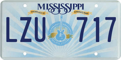 MS license plate LZU717