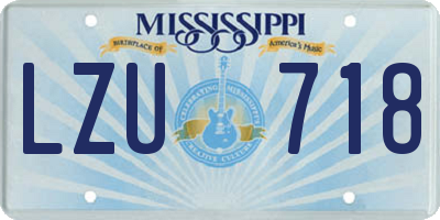 MS license plate LZU718