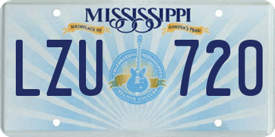 MS license plate LZU720