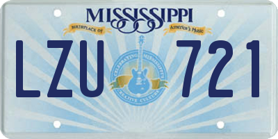 MS license plate LZU721
