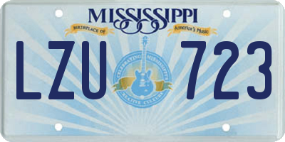 MS license plate LZU723