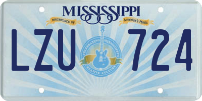 MS license plate LZU724