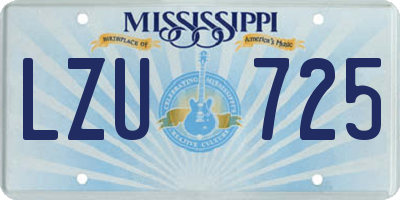 MS license plate LZU725