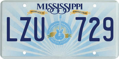 MS license plate LZU729