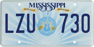 MS license plate LZU730