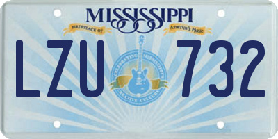 MS license plate LZU732