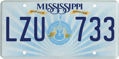 MS license plate LZU733