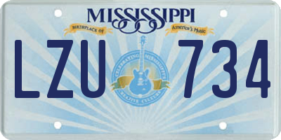MS license plate LZU734