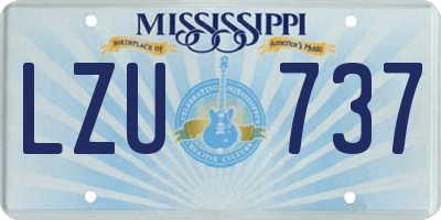 MS license plate LZU737