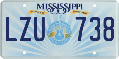 MS license plate LZU738