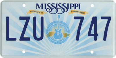 MS license plate LZU747