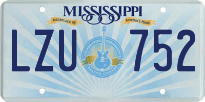 MS license plate LZU752