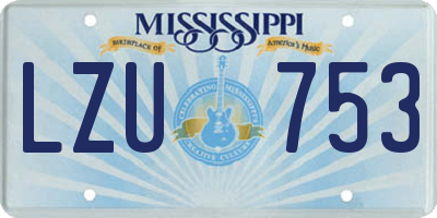 MS license plate LZU753