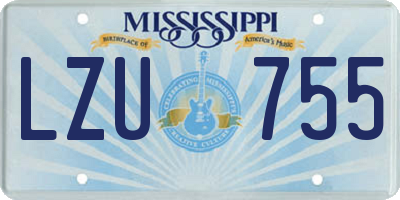 MS license plate LZU755