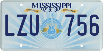 MS license plate LZU756