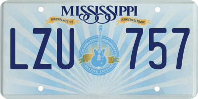 MS license plate LZU757