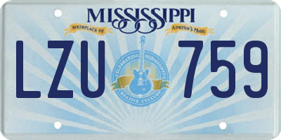 MS license plate LZU759
