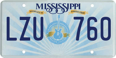 MS license plate LZU760