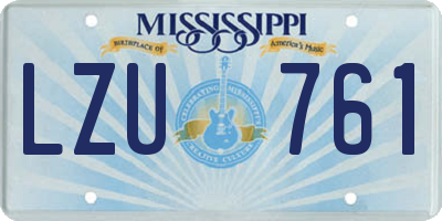 MS license plate LZU761