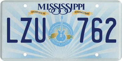 MS license plate LZU762