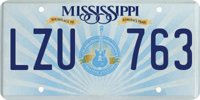MS license plate LZU763