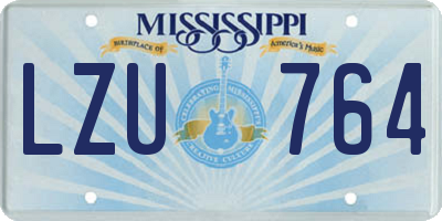 MS license plate LZU764