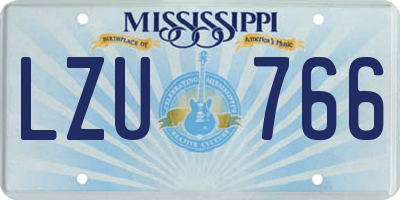 MS license plate LZU766