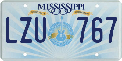 MS license plate LZU767
