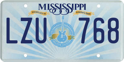 MS license plate LZU768