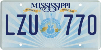 MS license plate LZU770