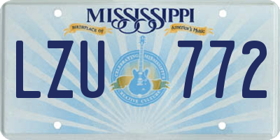 MS license plate LZU772